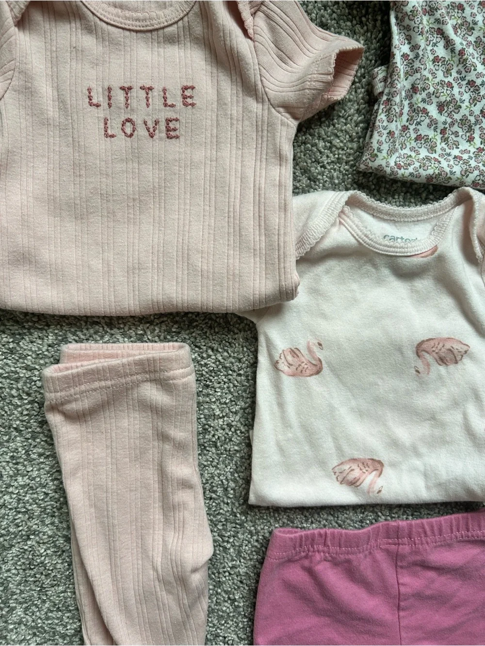 Baby Girl 0-3 Month Pink Floral Bundle